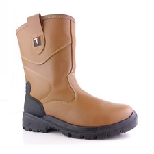 Tan Rigger Boot, Tuffking 9050 Fur Lined Steel Toe Cap Safety SB3 Boots