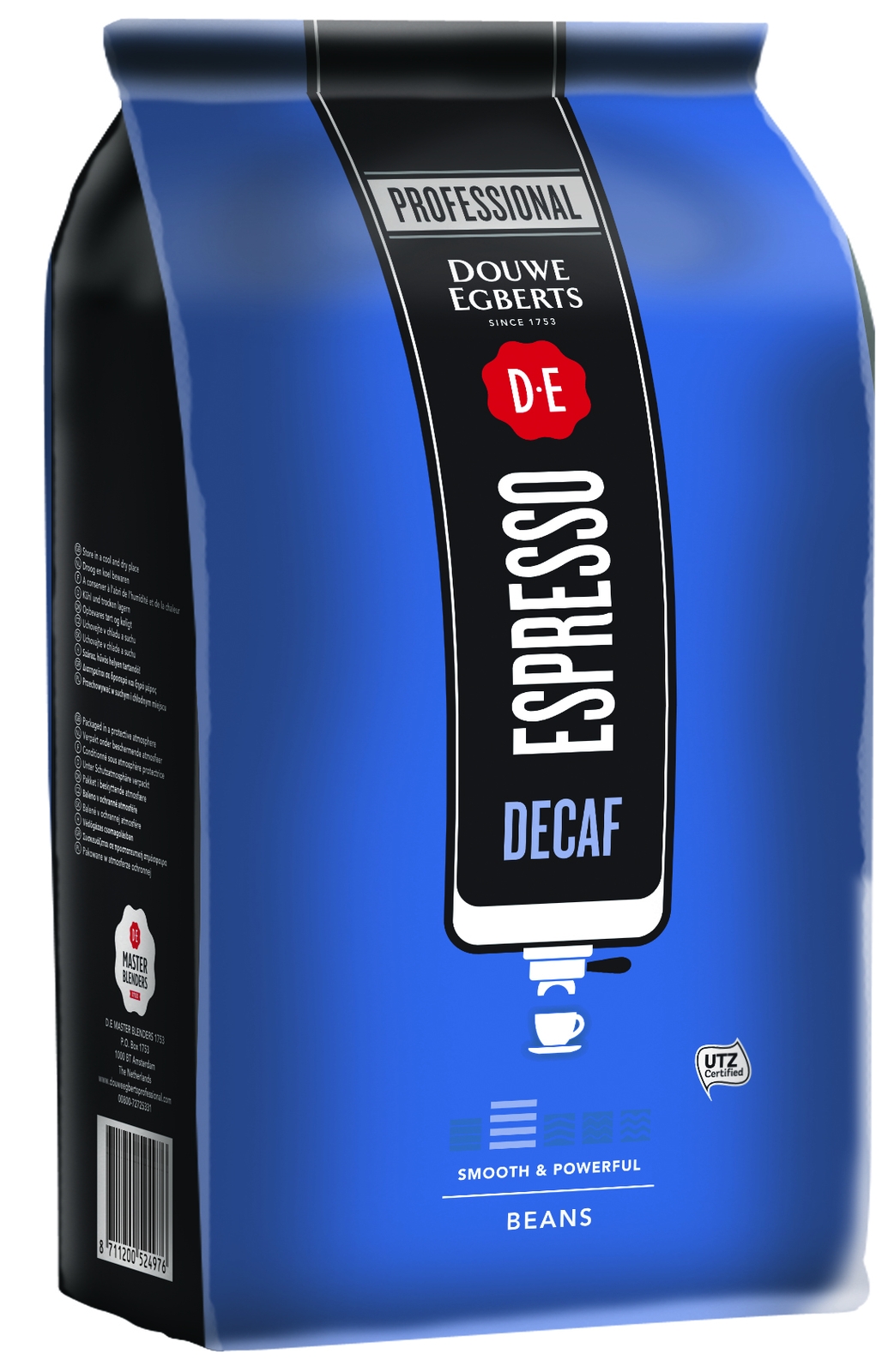 6 x 500g bags Douwe Egberts Decaffeinated Espresso Coffee Beans Case (6