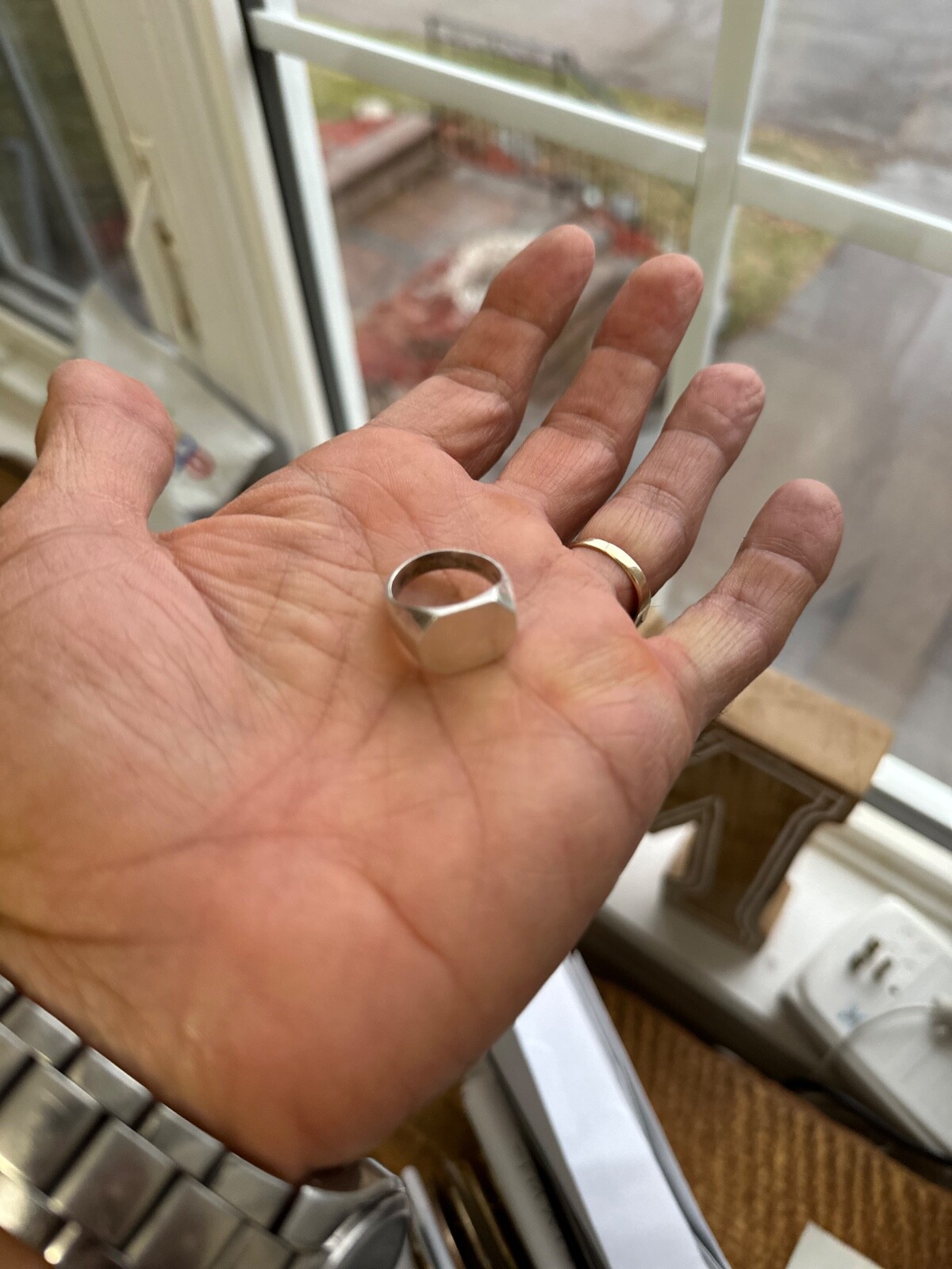 Statement Designer 925 Sterling Silver Curved Fla… - image 6