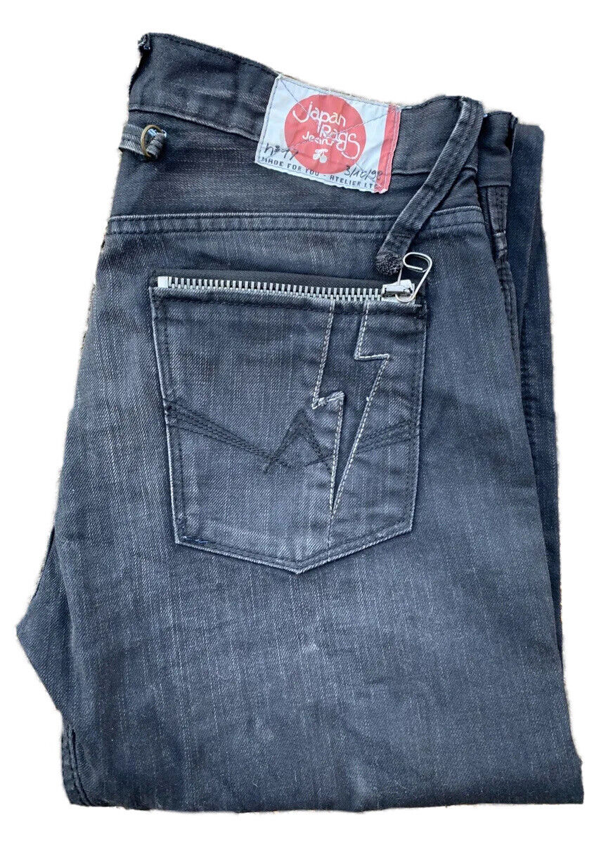 JAPAN RAGS BLACK JEANS, SIZE 32x34, 602 ECLAIRE OF MA/641, ZIPPER POCKETS JAPAN RAGS BLACK JEANS, SIZE 32x34, 602 ECLAIRE OF MA/641, ZIPPER POCKETS