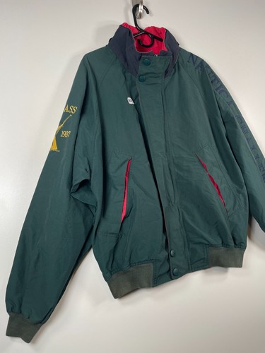 Vtg Nautica Mens J-Class Zip Packable Windbreaker Jacket Green Sz XL 26.5x28.5 - Picture 3 of 24