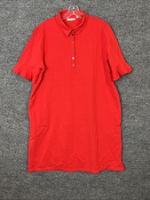 Chicos 3 Womens Dress Size XL Red Short Sleeve Sporty Preppy Pockets Stretch