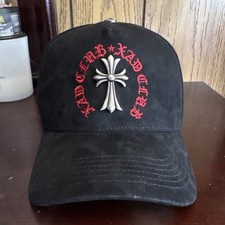 XAD CLUB Black Adjustable Baseball Cap Bear Cross Design Red White Men