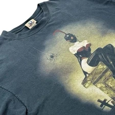 Vintage 2002 Liquid Blue BROM Emo Girl Pin Up T-Shirt Art Size XL Black Faded