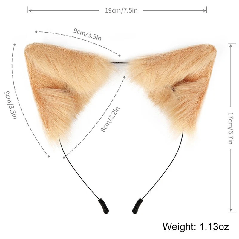 Diadema realista oreja de gato zorro piel sintética ajustable disfraz accesorio Foto 2 de 4