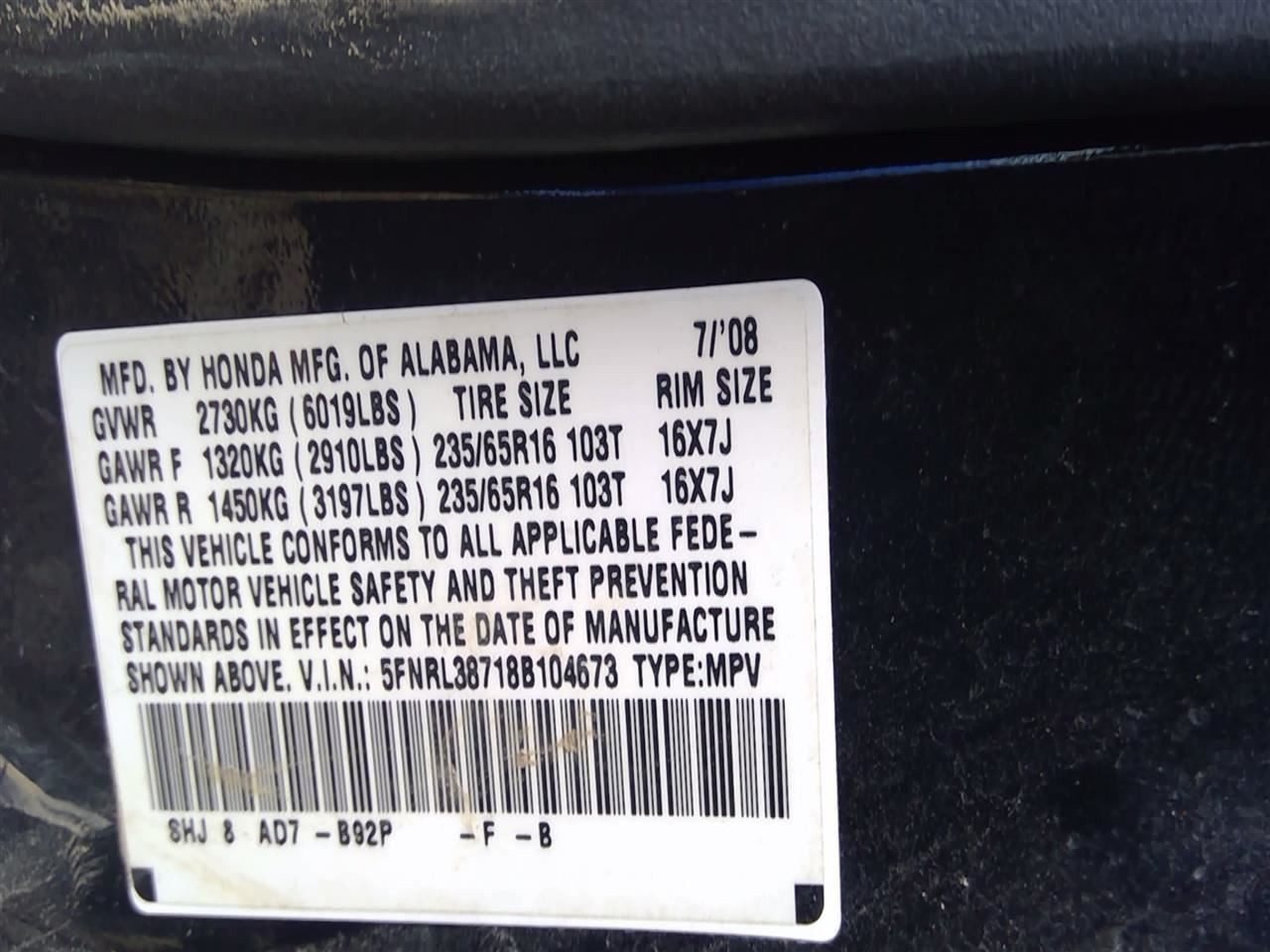 Fuel Tank Fits 05-10 ODYSSEY 3612568 thumbnail 2