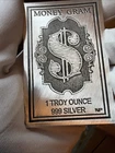 North View Products Money Gram Card 1 oz Silver Bar w/Sleeve & Box