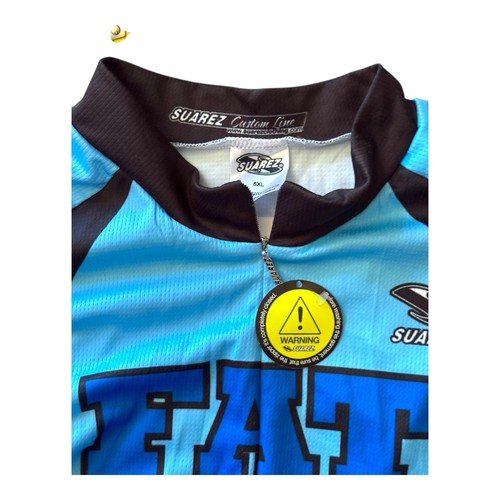 Maglia Fat Bastard Cycling Team Uomo 5 XL Austin Powers Blu Nero Cerniere Nuova con etichette - Foto 13 di 19