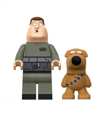 Family Guy Joe Swanson & Brian as Star Wars Imperial & Chewie Custom Minifigure 