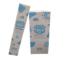 Laikou Milk Moisturizing Sunscreen SPF50 / Roll & Glow Eye Cream 2pc Bundle