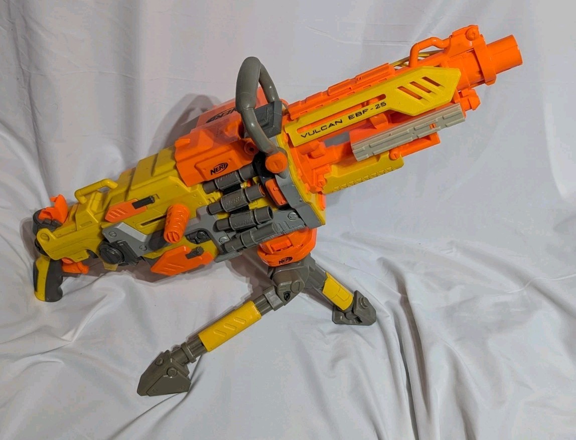 NERF N-Strike Vulcan EBF-25 Gun Dart Blaster With Tripod Complete