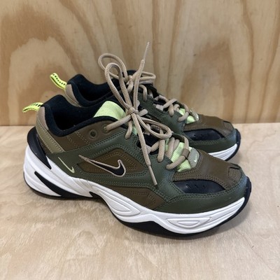 WMNS NIKE M2K TEKNO MEDIUM OLIVE GREEN-BLACK-YUKON BROWN SZ 7.5 [AO3108-201]