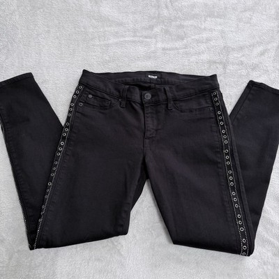 Hudson Luna Grommet Black Skinny Jeans Size 29