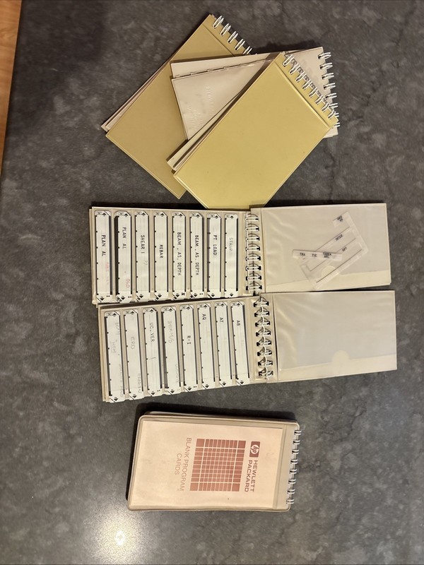 Vintage HP Hewlett-Packard Blank Program Cards Case w/ Handwritten Programs