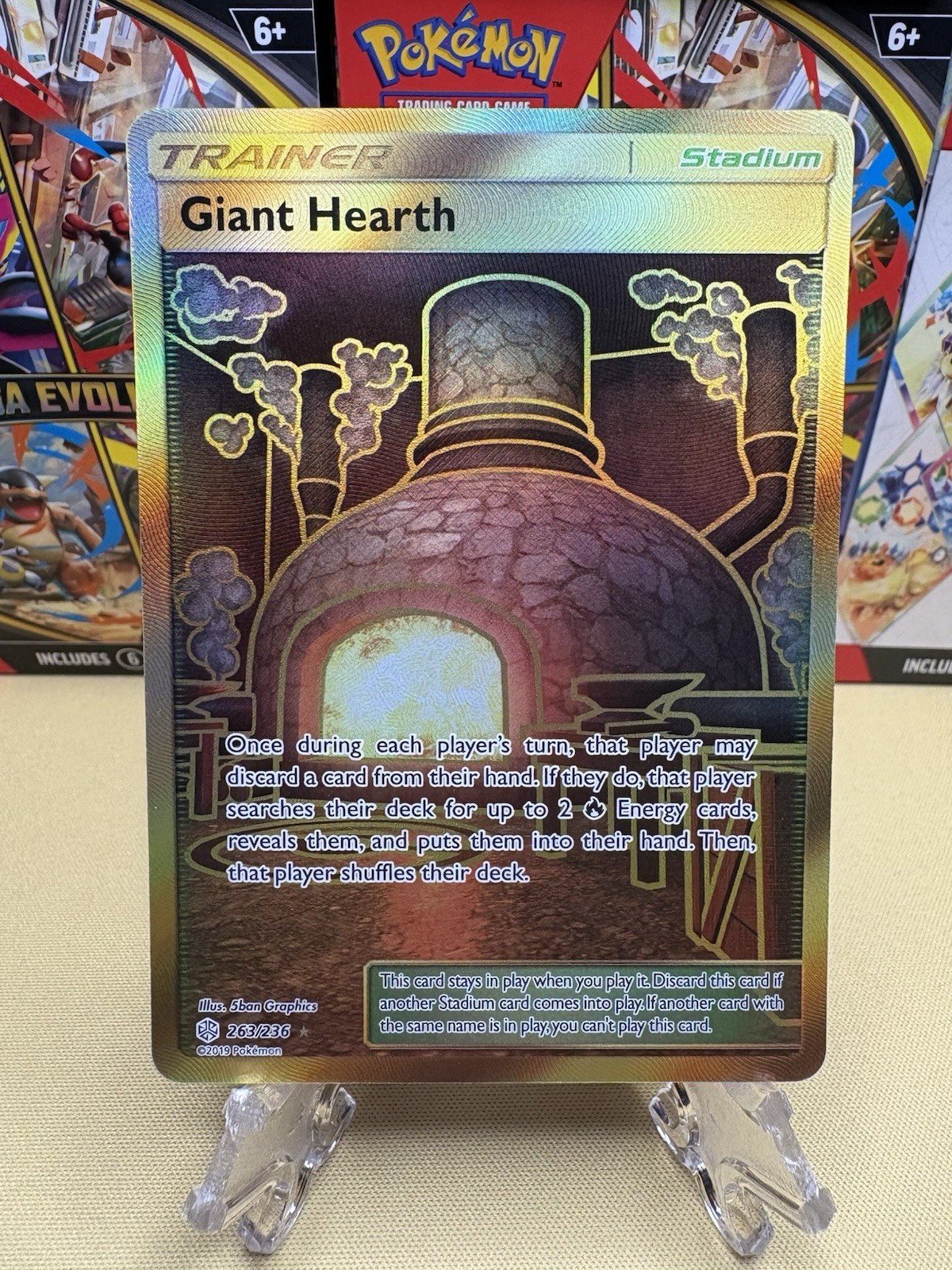 Giant Hearth - 263/236 - Pokemon Cosmic Eclipse Sun & Moon Secret Rare Card NM