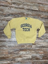Vintage 90  s Champion Georgia Tech Evo-Fleece Sweatshirt Size Medium Yellow