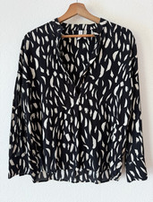MNG Damen Bluse Tunika S schwarz/weiß abstra...