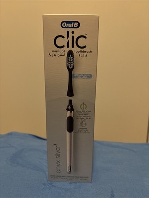 Oral-B Clic Magnetischer Bürstenhalter, Chrom Schwarz, Neu, Original Verpackt