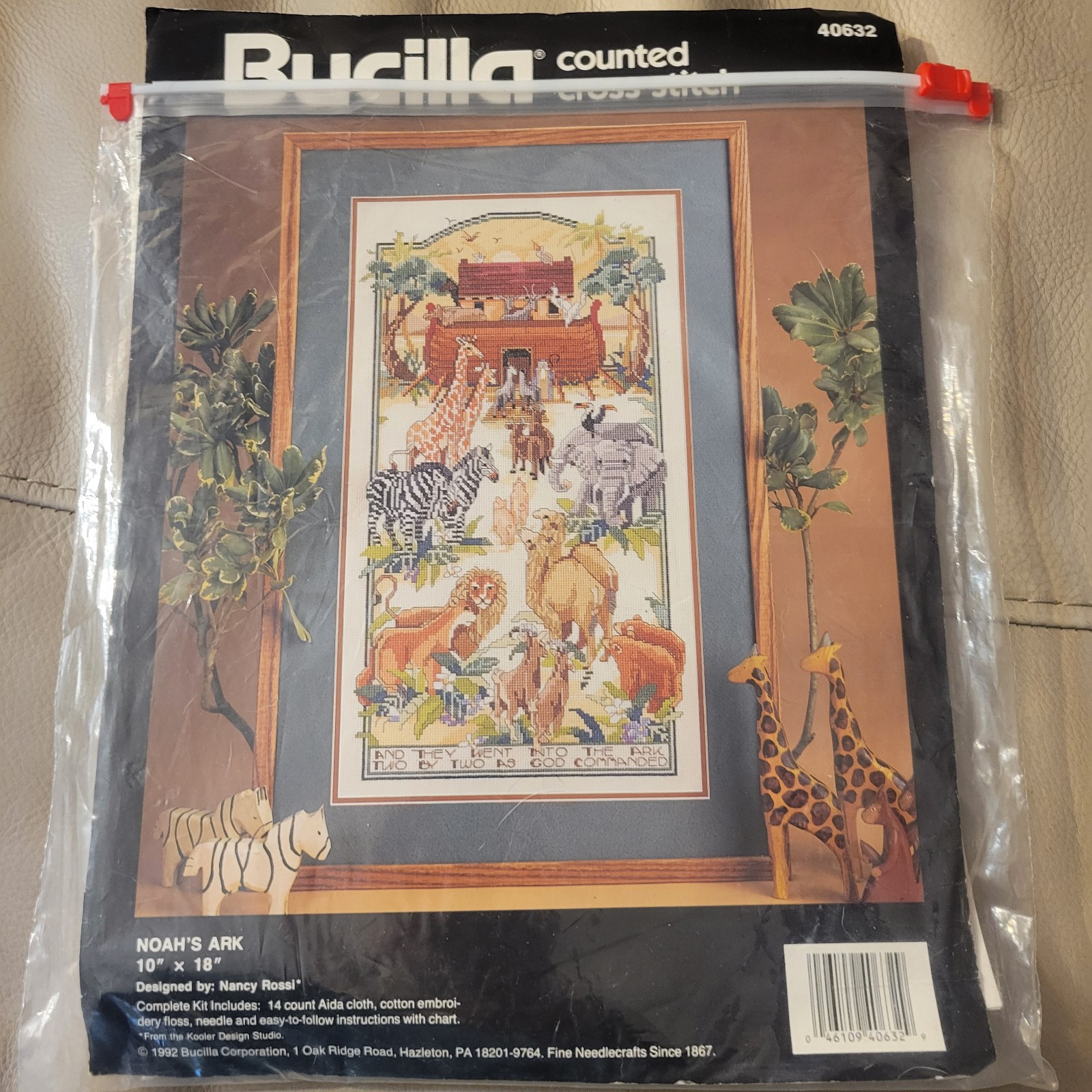 Vintage Bucilla NOAH'S ARK Counted Cross Stitch Kit 40632 10x18