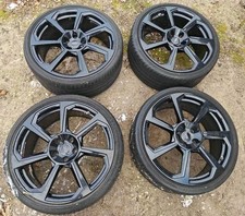 20" AUDI TT TTRS OEM Black Wheels Rare with Summer Low Profile Tires 20x9 Et52