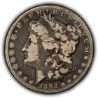 1892-CC $1 Morgan Silver Dollar - Authentic Fine Key Date Carson City - B5912