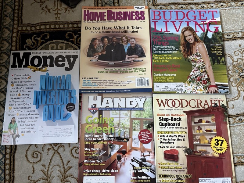 Five Various Magazines Money Budget Living Woodcraft Handyman 