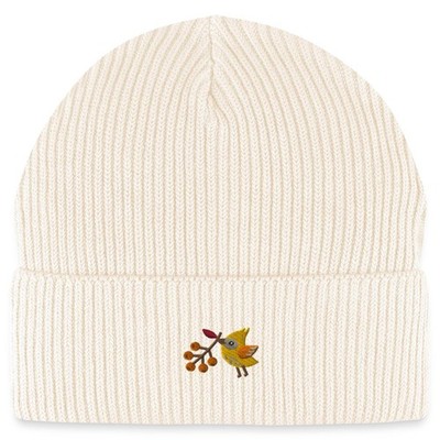Berry Bird Stickerei Bio Fisherman Beanie Mütze
