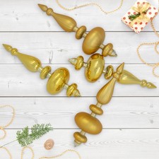 Northlight Set of 4 Gold Shatterproof Size Finial Christmas Ornaments 12"