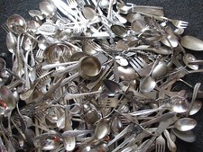 18 to 20 P0unds Vintage Silverplate flatware/Serving Items, Mixed Lot #27