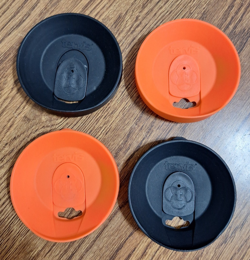 Tervis Tumbler 16oz Travel Lid's with Slider  Orange Black  Lot of 4