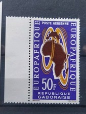 Timbre Gabon N° 18 EuropAfrique Poste Aérienne Neuf* 1963