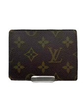 Louis Vuitton Monogram Card Wallet Card Case Leather Brown USED E0710-1