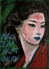 Modern Art - Woman Portrait - Oil Chalk On A4 Paper, Modern Art 