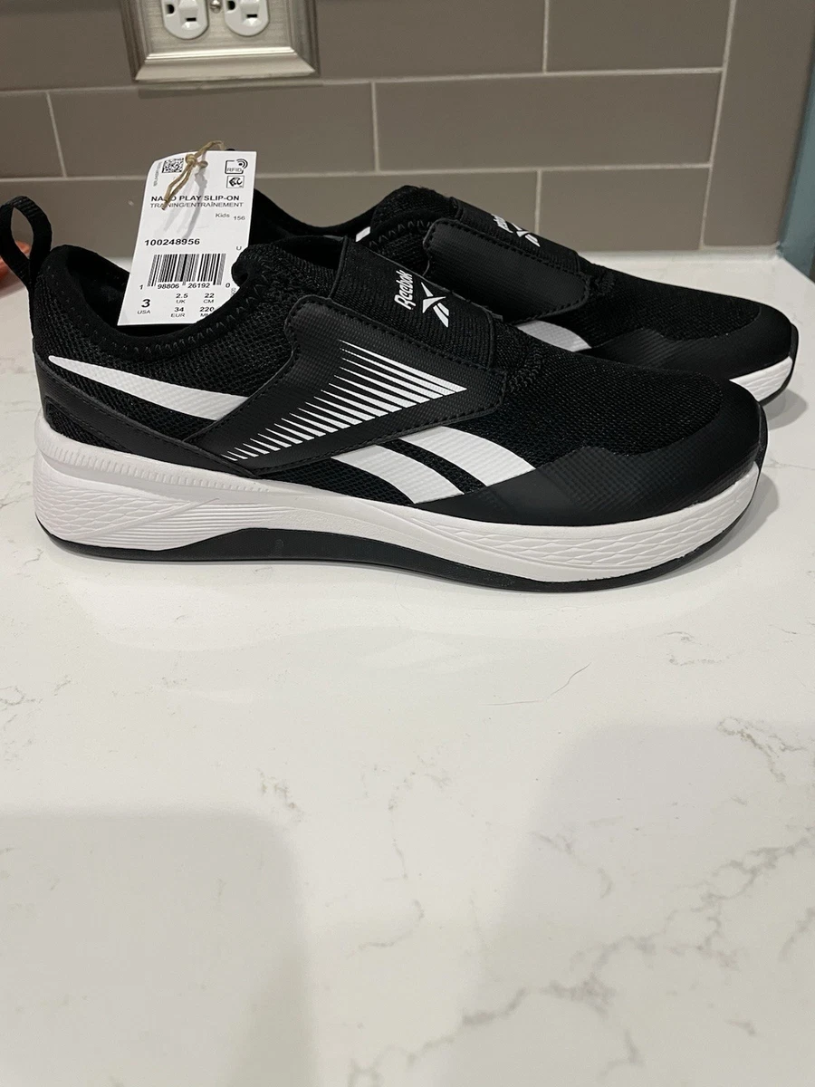 Reebok Nano Play Kid's Size 3 Sneakers Trainers Slip-On Shoes NIB