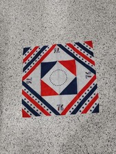 USA SCARF 1976 BICENTENNIAL Red White  Blue Stars Patriatic 21"x 21" VTG T-12