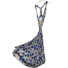 Diane von Furstenberg Wrap Maxi Dress Size UK6 Blue Samson Print Strappy Jersey