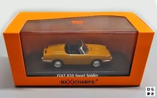1/43 Fiat 850 Sport Spider 1968 Yellow Mini Car Minichamps Highly Detailed