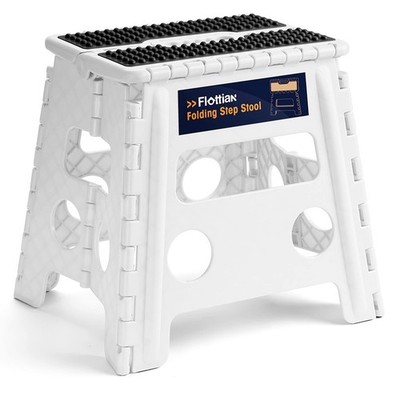 13'' Folding Step Stool for Adults and Kids Holds Up to 300 lbs,Non-Slip Foldi...