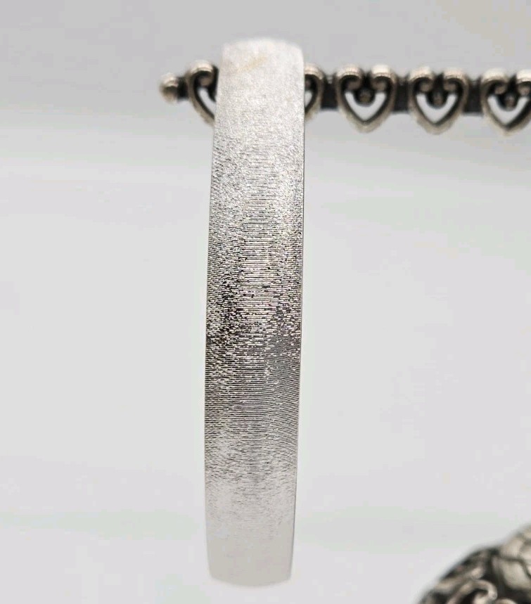 Monet Bangle Bracelet Silver tone Stackable textu… - image 3