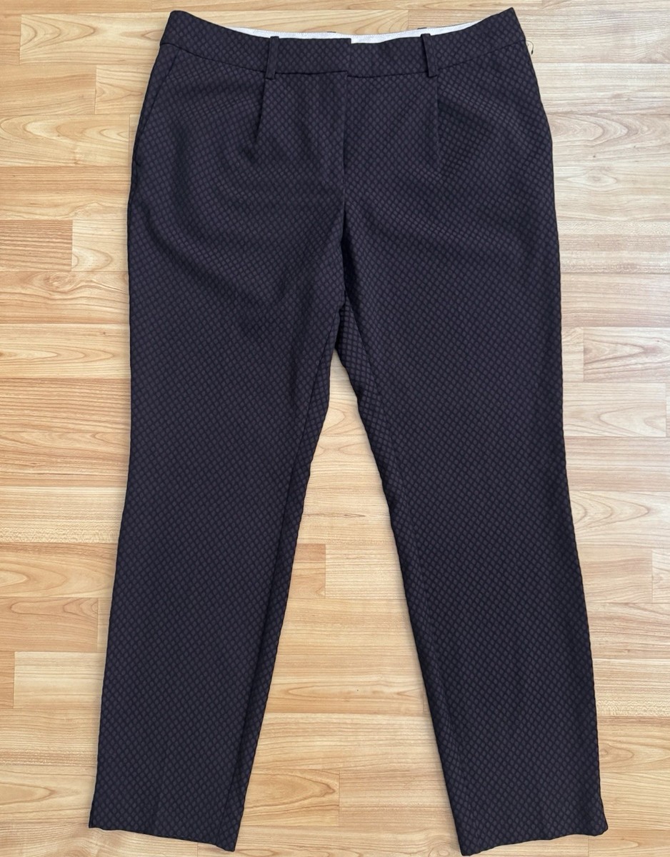Next Womenswear Tailoring Dress Pants Straight Leg Burgundy Stretch UK 12 EUR 40 View 3