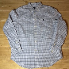 Polo Ralph Lauren Boys L 14-16 Gingham Check Button Down Shirt Natural Stretch