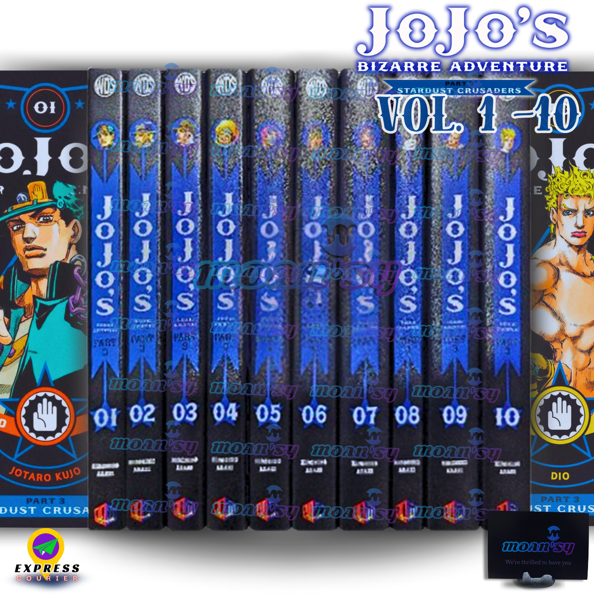 Jojo's Bizarre Adventure Part 3 Vol 1-10 Manga English Full Set