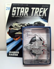 Star Trek Starship Collection Maquis Raider Ship #28 Eaglemoss W/ Magazine