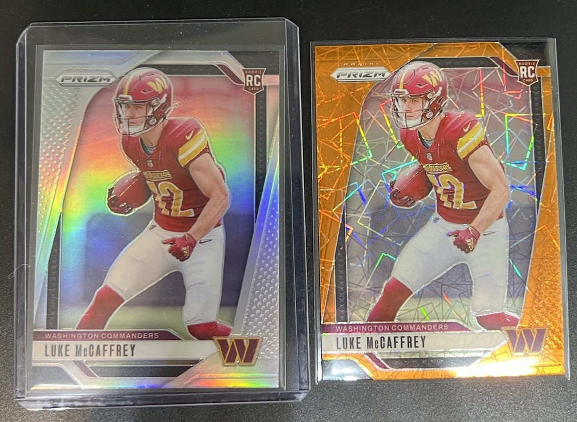 2024 Panini Prizm - Rookies Luke McCaffrey #367 Silver Prizm (RC) + Laser