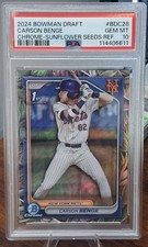 2024 1st Bowman Baseball Carson Benge Chrome-Sunflower Seeds Refractor PSA 10