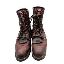 Justin Original Work Boots Lacer Logger Mens 11 1/2 USA Steel Toe Western Cowboy