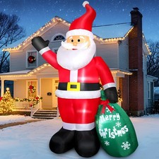 7 FT Christmas Inflatable Santa Claus with Gift Bag, Blow up Giant Santa Clau...