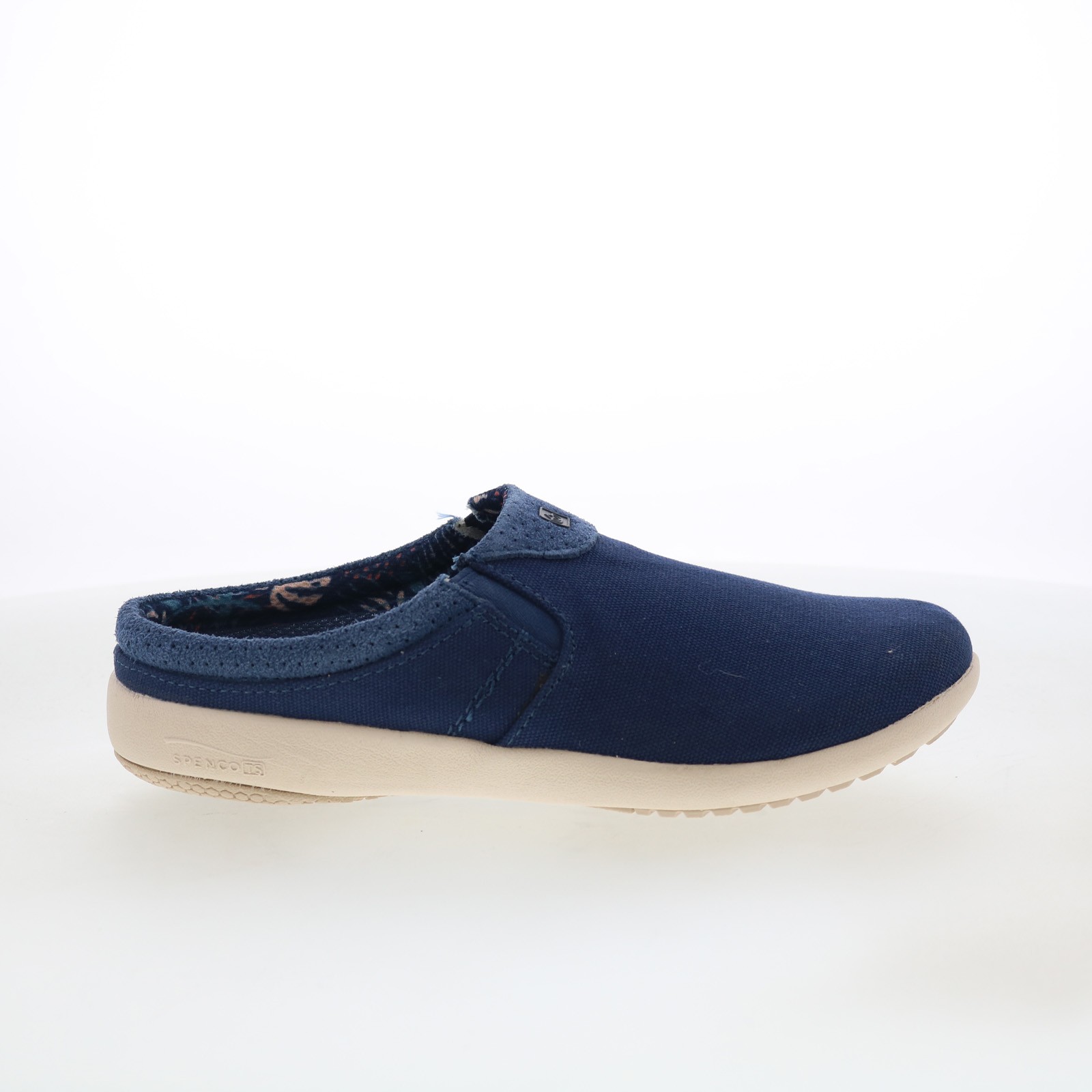 Spenco Siesta Nuevo SP1057PEA Womens Blue Canvas Clogs Slippers Shoes 6