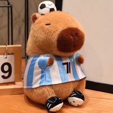 20cm Cartoon Capybara Football Jersey Cloth Plush Toys Stuffed