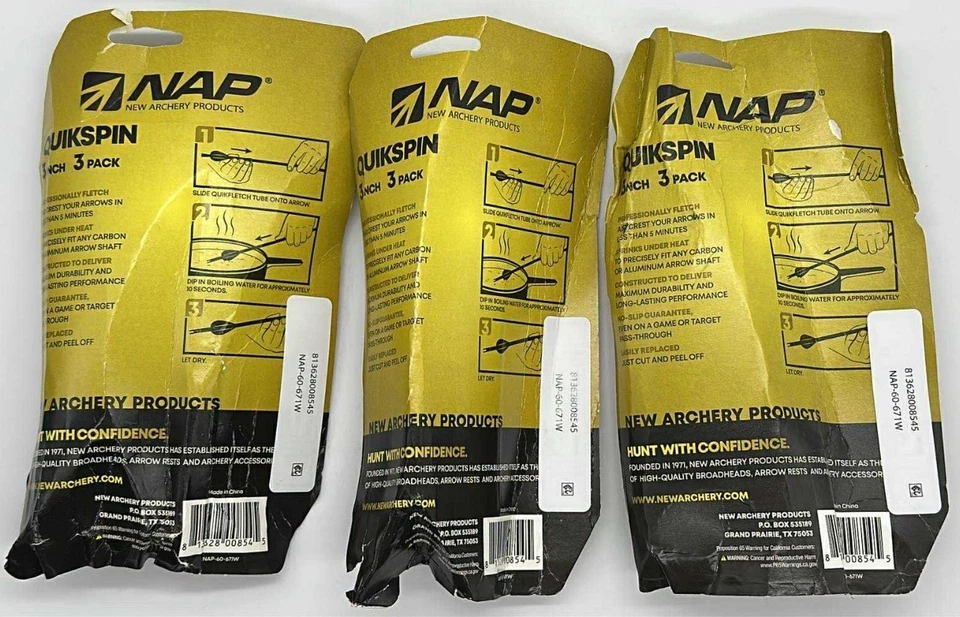 3PK Archery NAP Quikspin Besta Quikfletch 3 Polegadas ~ Laranja ~ 9 TTL ~ LEIA - Imagem 2 de 2